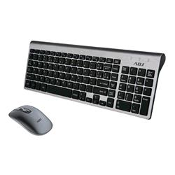 ADJ KW10 Platinum 520-00020 — kit tastiera e mouse wireless, layout italiano, argento/nero