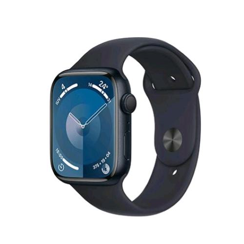 APPLE WATCH SERIES 9 GPS 45mm ALUMINIUM CASE MEZZANOTTE CON CINTURINO SPORT BAND MEZZANOTTE M/L