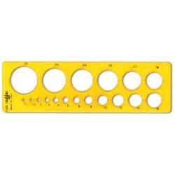 ARDA MASCHERA CERCHI 1/30 mm IN PLASTICA 58X193 mm ARANCIO CONF 10 Pz.