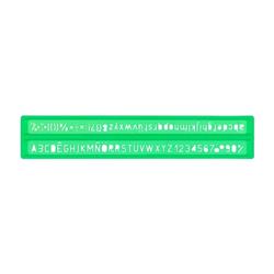 ARDA NORMOGRAFO IN POLIESTERE ALTEZZA CARATTERI 12 mm VERDE