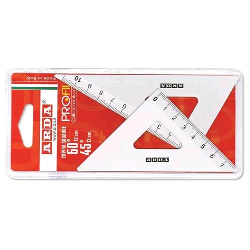 ARDA PROFIL COPPIA SQUADRE IN ALLUMINIO DA 45° E 60° 12 CM