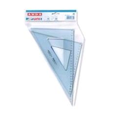 ARDA UNI COPPIA SQUADRE IN PLASTICA MILLIMETRATURA INCISA 45 °E 60° 12CM