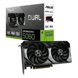 ASUS DUAL-RTX5060-O8G NVIDIA GEFORCE RTX 5060 OC Edition 8GB GDDR7 DUAL FAN PCI Express 5.0 1 x HDMI 3 x DISPLAYPORT