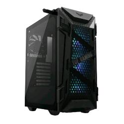 ASUS GT301 TUF GAMING CASE GAMING ATX MID TOWER PANNELLO LATERALE VETRO TEMPERATO 3 VENTOLE 120MM AURA SUPPORTO CUFFIE NERO