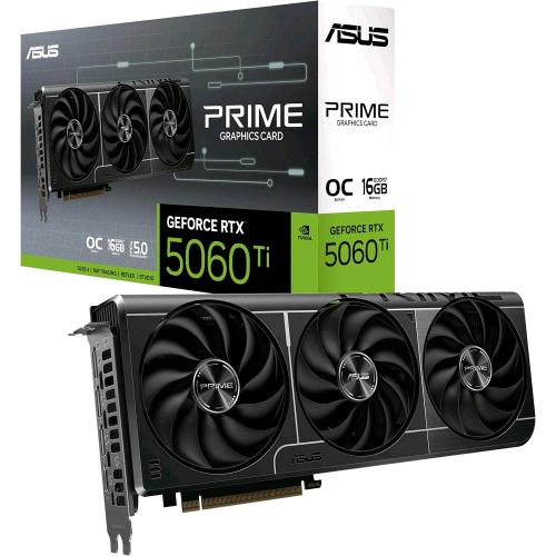 ASUS PRIME -RTX5060TI-O16G NVIDIA GEFORCE RTX 5060 Ti 16 GB GDDR7 TRIPLE FAN PCI Express 5.0 1 x HDMI 3 x DISPLAYPORT