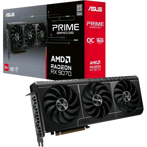 ASUS PRIME -RX9070-O16G AMD RADEON RX 9070 16 GB GDDR6 TRIPLE FAN PCI Express 5.0 - 1 x HDMI 3 x DISPLAYPORT