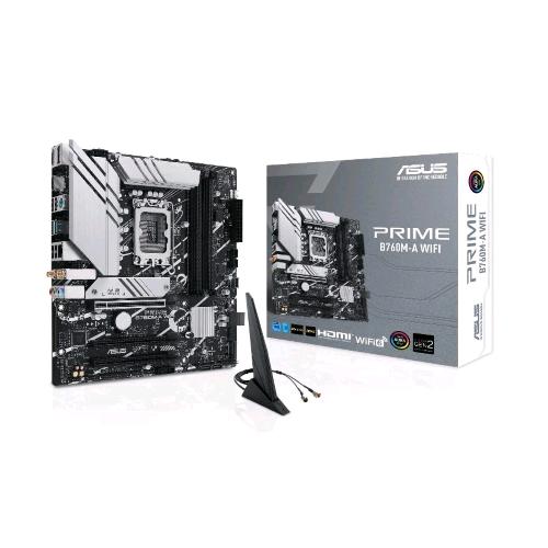 ASUS PRIME B760M-A WIFI SCHEDA MADRE INTEL B760 LGA 1700 MATX DDR5 PCIE 5.0 2 SLOT M.2 WIFI 6E USB 3.2 GEN 2 TYPE-C NERO
