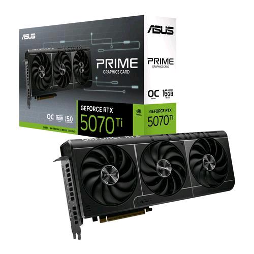 ASUS PRIME-RTX5070TI-O16G NVIDIA GEFORCE RTX 5070 Ti 16 GB GDDR7 TRIPLE FAN PCI Express 5.0- 1 x HDMI 3 x DISPLAYPORT