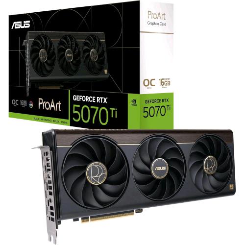 ASUS PROART RTX5070TI-O16G NVIDIA GEFORCE RTX 5070 Ti 16 GB GDDR7 PCI Express 5.0 TRIPLE FAN -1 x HDMI 3 x DISPLAYPORT