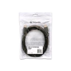 ATLANTIS CAVO PROLUNGA USB-2.0 TIPO A MASCHIO/FEMMINA 3 MT NERO