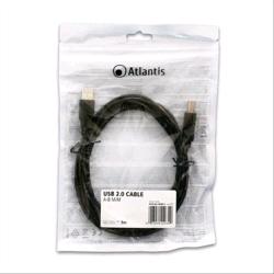 Atlantis P019-UB2-ABMM-3 — cavo USB 2.0 A/B maschio/maschio, 3 m