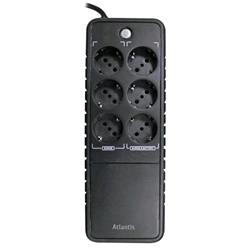Atlantis A03-PS1000 — UPS 1000 VA / 500 W, 3 prese con batteria e 3 protette