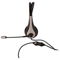 ATLANTIS LAND P003-VA5100-G CUFFIE CON MICROFONO CAVO 2.4MT JACK 3.5MM COLORE NERO/GRIGIO