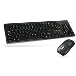 ATLANTIS LAND P013-WK608M-U COMBO KIT TASTIERA USB + MOUSE USB OTTICO 3 TASTI CON SCROLL NERO