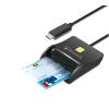 ATLANTIS P005-SMARTCR-C LETTORE SMART CARD PER CNS CRS TESSERA SANITARIA FIRMA DIGITALE HOME BANKING HOME SHOPPING USB TYPE-C CAVO 15 CM BLACK