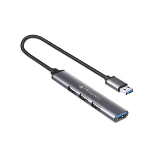 ATLANTIS P014-UH313 MINI HUB USB 3.0 1xUSB3.0 3xUSB2.0 Alluminio