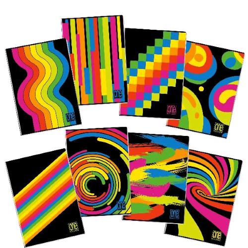 BLASETTI BLACK FLUO QUADERNO PUNTO METALLICO 80 GR 210X297 mm A4 20 FOGLI A QUADRETTI 4M FANTASIE ASSORTITE CONF 10 Pz.