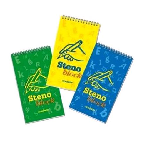 BLASETTI BLOCCO STENOGRAFIA SPIRALATO 130X220 mm 80 FOGLI 60 GR COL. ASSORTITI CONF 10 Pz.