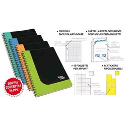 BLASETTI BUSINESS CLASS BLOCCO SPIRALATO QUADERNO A4 80 GR QUADRETTI 5M 100 FOGLI CONF 4 Pz.