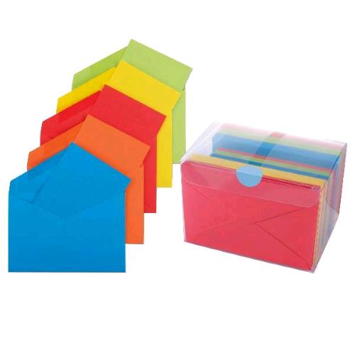 BLASETTI BUSTA CON BIGLIETTO 75X112 mm COLORI FORTI ASSORTITI CONF 100 Pz.