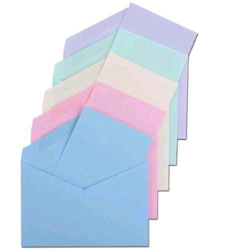 BLASETTI BUSTA CON BIGLIETTO 75X112 mm COLORI PASTELLO ASSORTITI CONF 100 Pz.