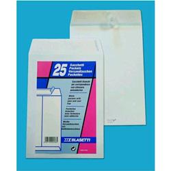 BLASETTI BUSTE DI CARTA A SACCO CON STRIP 230X330 mm 80 GR COL. BIANCO CONF 25 Pz.