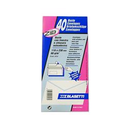 BLASETTI BUSTE DI CARTA CON FINESTRA E STRIP 110X230 mm 90 GR COL. BIANCO CONF 40 Pz.