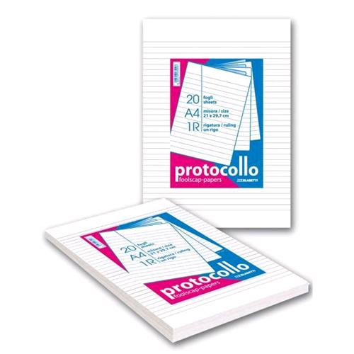 BLASETTI FOGLI PROTOCOLLO A4 RIGATURA 0B 60GR A RIGHE CONF 20 FOGLI