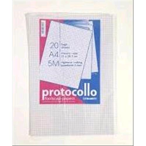 BLASETTI FOGLI PROTOCOLLO A4 RIGATURA 5M A QUADRETTI 60GR CONF 20 FOGLI
