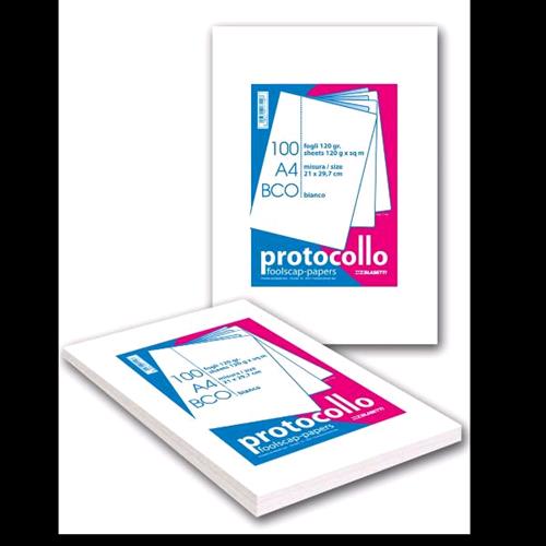 BLASETTI FOGLI PROTOCOLLO A4 RIGATURA UB BIANCO 120GR CONF 100 FOGLI