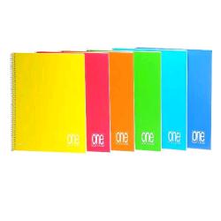 BLASETTI ONE COLOR QUADERNO SPIRALATO A4 80 GR NON FORATO QUADRETTI 5M 80 FOGLI COLORI ASSORTITI CONF 6 Pz.
