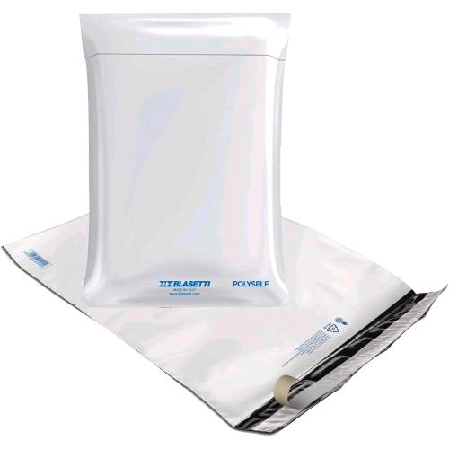 BLASETTI POLYSELF BUSTE A SACCO PER SPEDIZIONI CORRIERI IN POLIETILENE 23X32.5 CM BIANCO CONF 100 PZ.