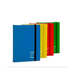 BREFIOCART NEW COLOR CARTELLA 3 LEMBI CON ELASTICO PIATTO 250X350 mm DORSO 5 CM COL. BLU