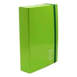 BREFIOCART NEW COLOR CARTELLE C/ELASTICO PIATTO IN CARTONCINO PLASTIFICATO 250X350MM A4 DORSO 10CM COL. VERDE CHIARO