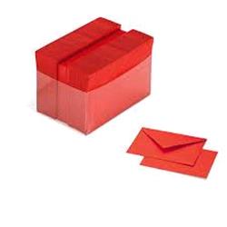CARTOTECNICA FAVINI ARCOBALENO 100 BUSTE+ 100 CARTONCINI 90 GR 7.2X11 COLORE ROSSO
