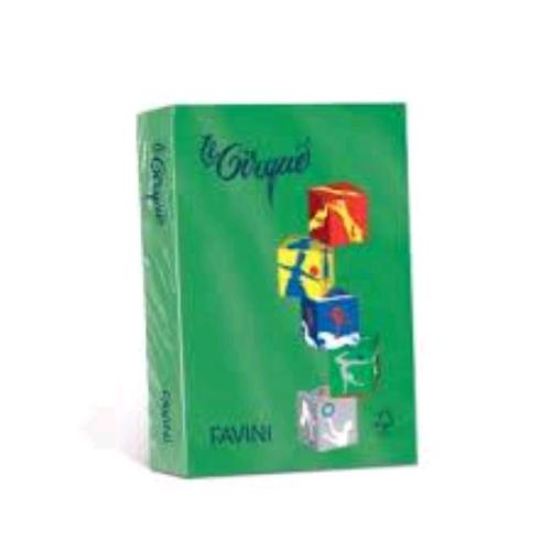 CARTOTECNICA FAVINI LE CIRQUE FORTI RISMA DA 500 FOGLI 80 GR 21 X 29.7 CM A4 VERDE BANDIERA