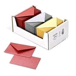 CARTOTECNICA FAVINI PERLA SCATOLA CON 150 BUSTE 120 GR + 150 CARTONCINI 250 GR 7.2X11 COLORE ROSSO ORO ARGENTO