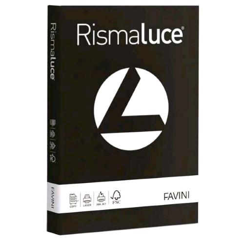 CARTOTECNICA FAVINI RISMALUCE RISMA DA 125 FOGLI 200 GR 29.7 X 42 CM A3 NERO