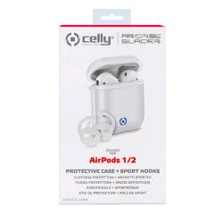 CELLY AIRPODS 1/2 GLACIER CUSTODIA PROTETIVA PIU ARCHETTI SPORTIVI PER AIRPODS BIANCO