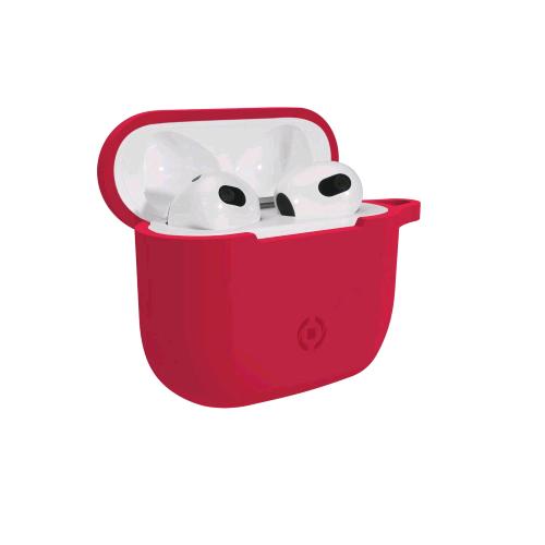 CELLY APPLE AIRPODS 3rd Gen. AIRCASE CUSTODIA IN SILICONE PER APPLE AIRPODS ROSSO