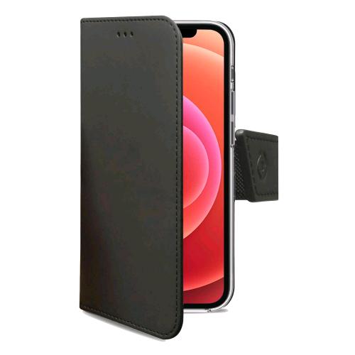 CELLY APPLE iPHONE 12/12 PRO CUSTODIA AGENDA CHIUSURA ORIZZONTALE CON FLAP MAGNETICO E TASCHINE INTERNE PORTADOCUMENTI NERO