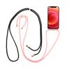 CELLY APPLE iPHONE 13 LACET COVER IN MORBIDA GOMMA TPU CON LACCIO DA COLLO REGOLABILE. TRASPARENTE LACCI NERO/ROSA