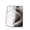 CELLY APPLE iPHONE 16 COVER IN MORBIDO TPU TRASPARENTE COMPATIBILE MagSafe MODULO MAGNETICO CIRCOLARE INTEGRATO BIANCO