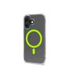 CELLY APPLE iPHONE 16 COVER IN MORBIDO TPU TRASPARENTE COMPATIBILE MagSave MODULO MAGNETICO CIRCOLARE GIALLO FLUO