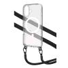 CELLY APPLE iPHONE 16 COVER MagSafe TRASPARENTE CON LACCETTO IN NYLON NERO