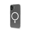 CELLY APPLE iPHONE 16 PLUS COVER IN MORBIDO TPU TRASPARENTE COMPATIBILE MagSave MODULO MAGNETICO CIRCOLARE BIANCO