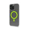 CELLY APPLE iPHONE 16 PRO MAX COVER IN MORBIDO TPU TRASPARENTE COMPATIBILE MagSave MODULO MAGNETICO CIRCOLARE GIALLO FLUO