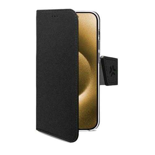CELLY APPLE iPHONE AIR CUSTODIA A LIBRO IN SIMILPELLE CON CHIUSURA FLAP MAGNETICO TASCHINE INTERNE PORTADOCUMENTI E FUNZIONE STAND NERO