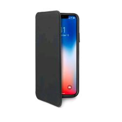 CELLY APPLE iPHONE X/XS CUSTODIA AGENDA CON FINITURA SOFT TOUCH ED EFFETTO OPACO NERO