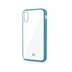 CELLY APPLE iPHONE XS MAX COVER IN TPU CON BORDI EFFETTO OPACO TRASPARENTE AZZURRO